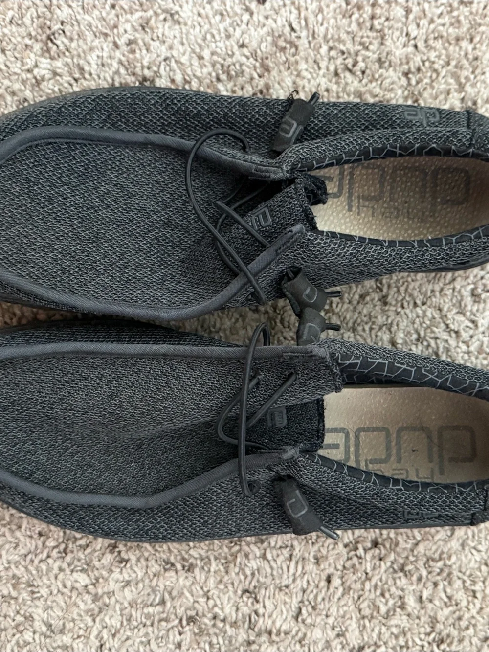Hey Dude Men's Black Knit Boat Shoes